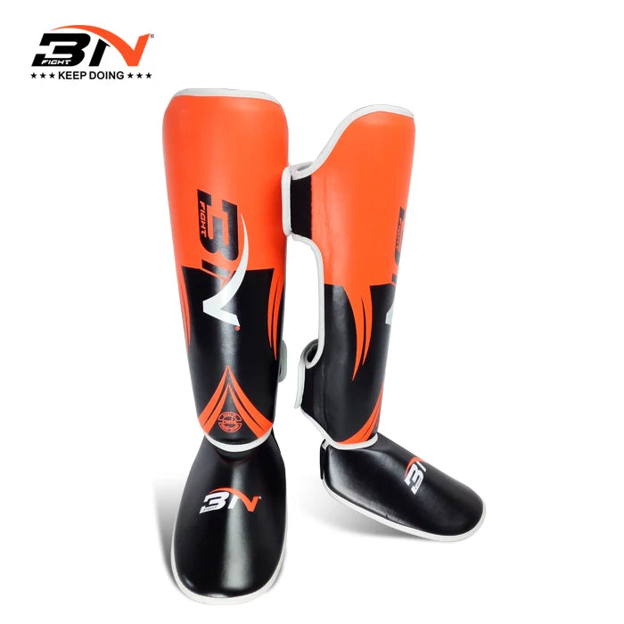 BN MMA Boxing Muay Thai Shin Guards Kickboxing Leg Support Shield Equipment Karate Ankle Foot Protection DEO