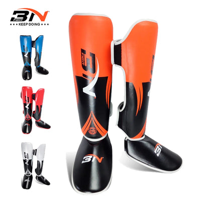 BN MMA Boxing Muay Thai Shin Guards Kickboxing Leg Support Shield Equipment Karate Ankle Foot Protection DEO